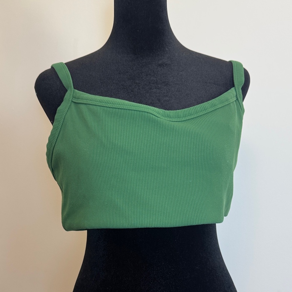 Offline by Aerie Green Ribbed Sports bra size XL